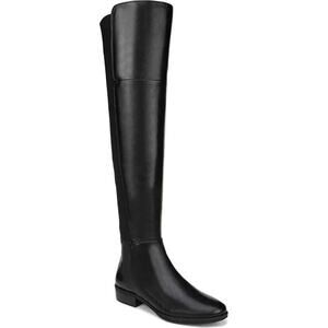 Sam Edelman Womens Pam Over The Knee Boots Black Almond Toe Leather Zip 6.5 M